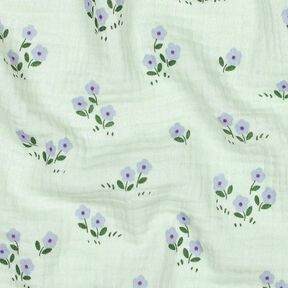 mussolina / tessuto doppio increspato fiorellini | Poppy Fabrics – menta chiaro, 