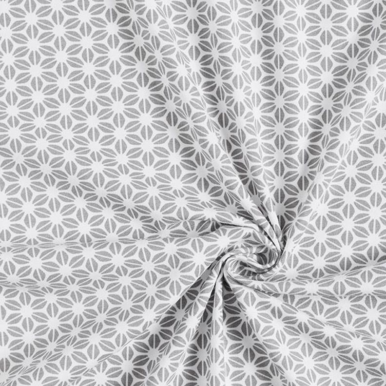 jersey di cotone Motivo floreale astratto – bianco lana/grigio,  image number 3