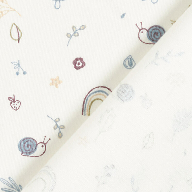 jersey di cotone Chiocciole, funghi e arcobaleni  – bianco lana,  image number 4