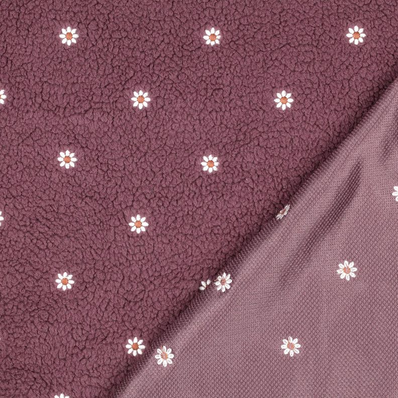 tessuto peluche Fiorellini ricamati | Poppy Fabrics – rosa antico scuro, image number 4