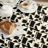 tessuto arredo Jacquard Struttura astratta – nero/bianco lana,  thumbnail number 8