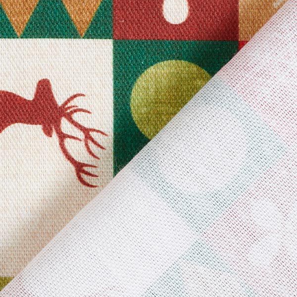 tessuto arredo mezzo panama Collage festivo – beige chiaro/verde abete,  image number 4