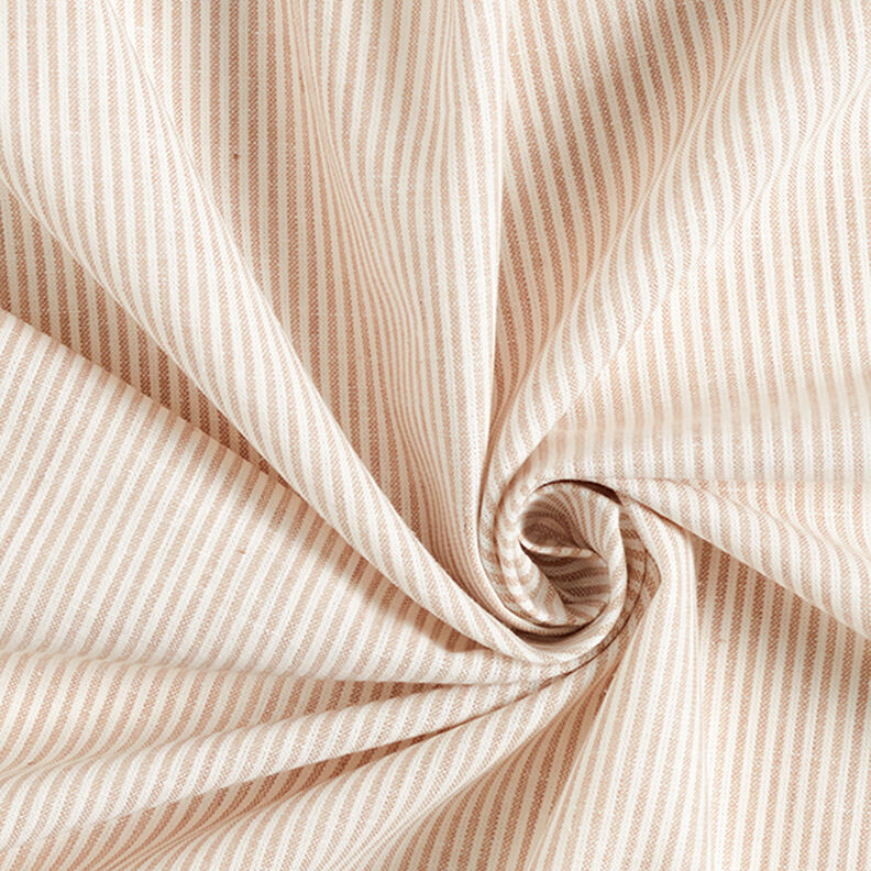 misto cotone-lino righe sottili – beige/bianco lana,  image number 3