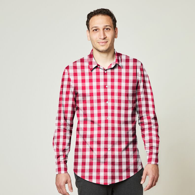 tessuto in cotone Quadro vichy 1,7 cm – rosso/bianco,  image number 8