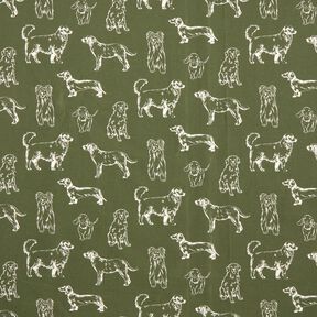 tessuto arredo tessuti canvas Cani – pino scuro/crema, 