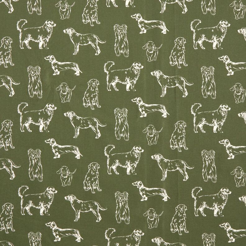 tessuto arredo tessuti canvas Cani – pino scuro/crema, image number 1