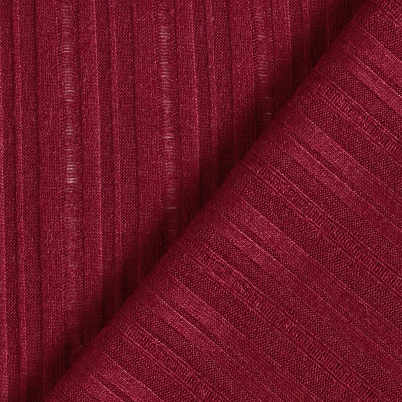 Maglia a coste in tinta unita – rosso Bordeaux,  image number 5