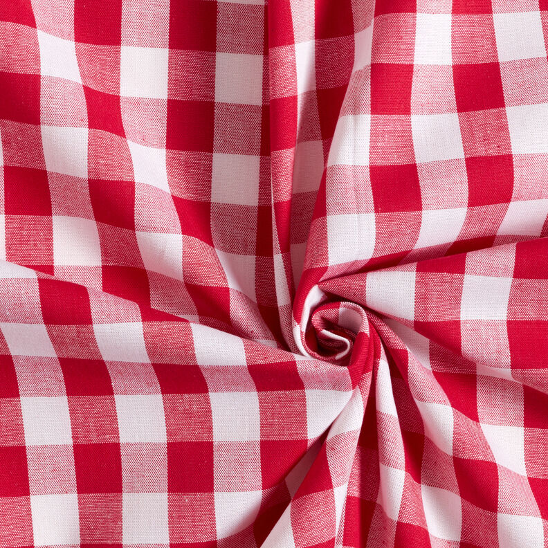 tessuto in cotone Quadro vichy 1,7 cm – rosso/bianco,  image number 3