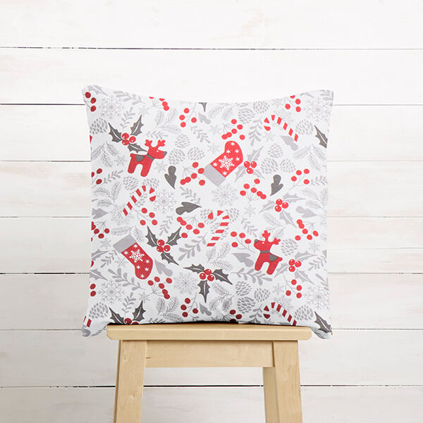 tessuto arredo tessuti canvas stivale di Babbo Natale – bianco/rosso, image number 8