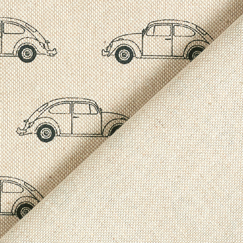 tessuto arredo mezzo panama, mini maggiolino VW – naturale/nero,  image number 4