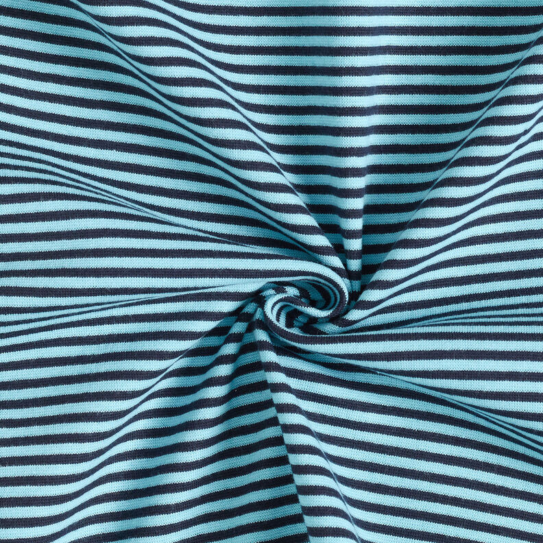tessuto per polsini Righe tubolari – blu cielo/blu notte,  image number 3