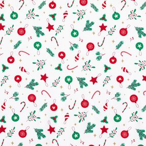tessuto in cotone cretonne Decorazioni natalizie – bianco/verde,  tessuto in cotone cretonne Decorazioni natalizie – bianco/verde,