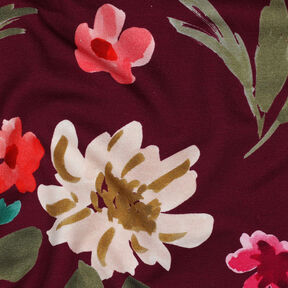 French terry Colette stampa digitale | Nerida Hansen – rosso Bordeaux/rosa fucsia acceso, 