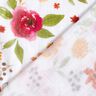mussolina / tessuto doppio increspato Fiori colorati ad acquerelli stampa digitale – bianco,  thumbnail number 4
