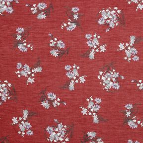 Velo di misto seta con mazzi di fiori – rosso carminio, 