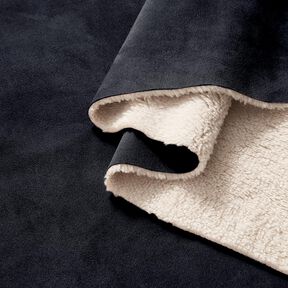 Velluto con retro in pelliccia Sherpa – nero, 