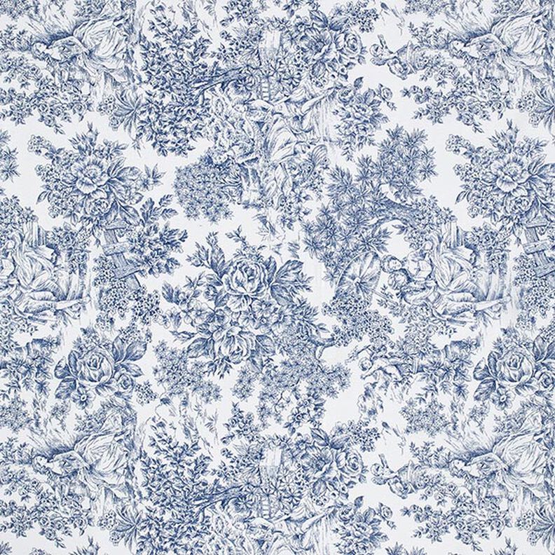 tessuto arredo tessuti canvas romanticismo – bianco/blu,  image number 1