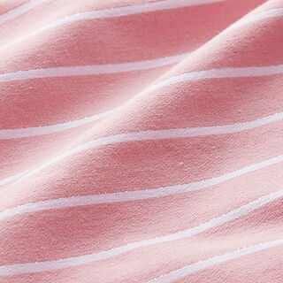 viscosa stretch con righe glitter – rosa/bianco, 