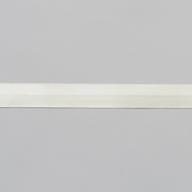 Nastro in sbieco satin [20 mm] – bianco lana,  image number 1