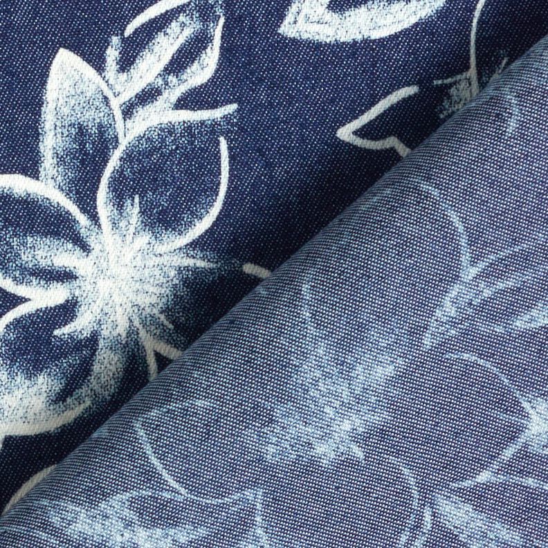 chambray Fioriture estive – blu marino/bianco lana,  image number 4