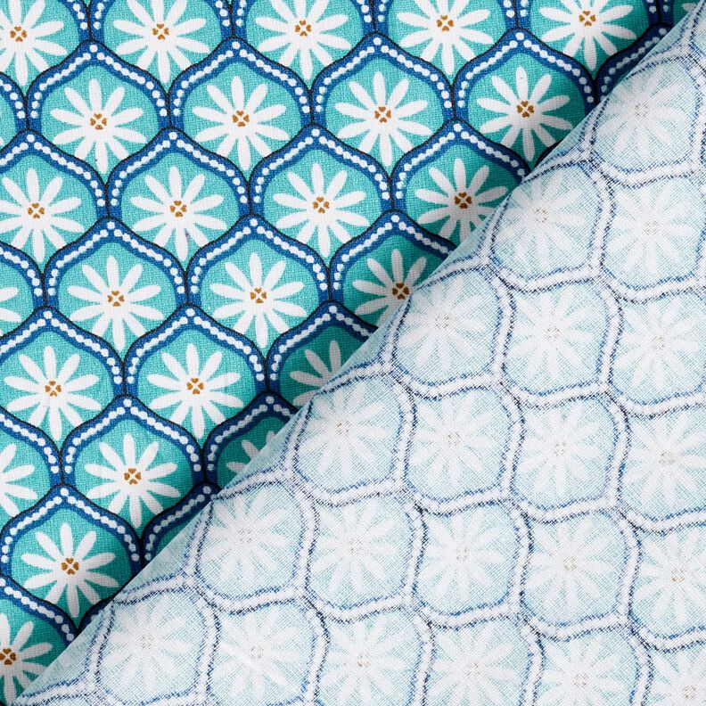 cotone rivestito mattonelle a fiori – azzurro/bianco,  image number 4
