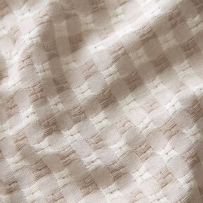 Tessuto in cotone a quadri strutturati – bianco/anacardo, 