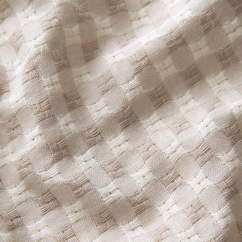 Tessuto in cotone a quadri strutturati – bianco/anacardo,  image number 2