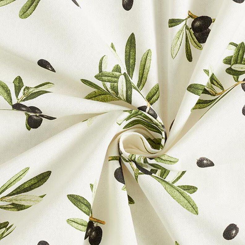 tessuto arredo mezzo panama olive – bianco lana/verde oliva scuro,  image number 4