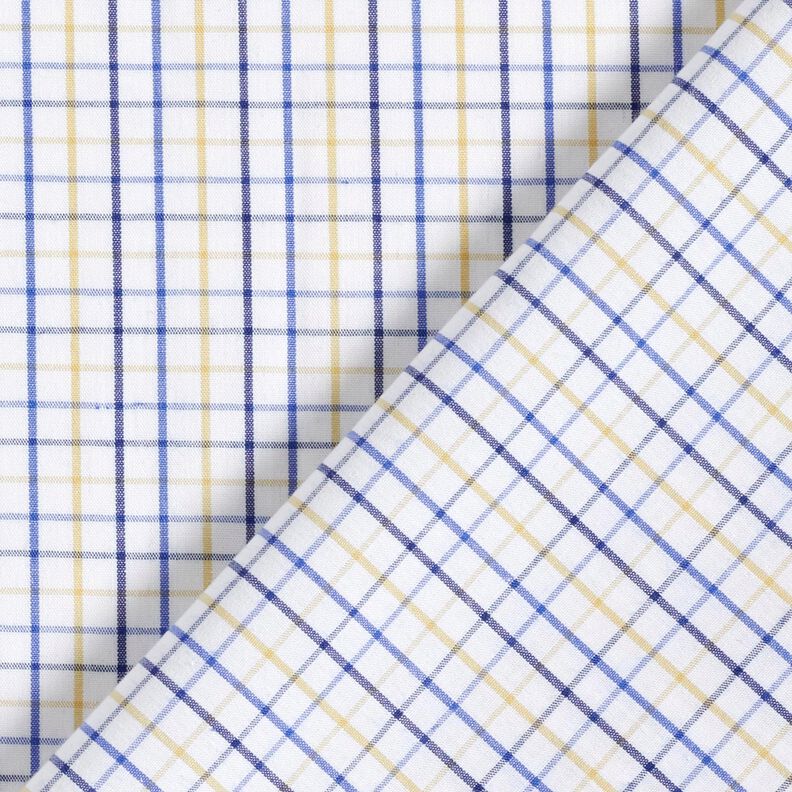 Tessuto di cotone a quadri grandi – bianco/blu, image number 4