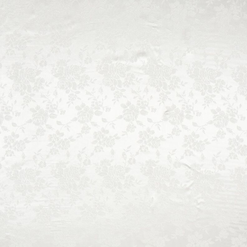 Jacquard Tessuto con rose – bianco,  image number 1