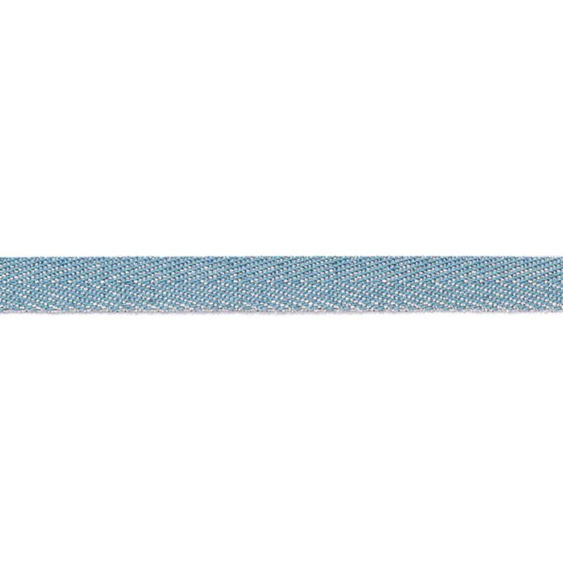 Nastro tessuto Metallico [9 mm] – blu brillante/argento effetto metallizzato,  image number 2