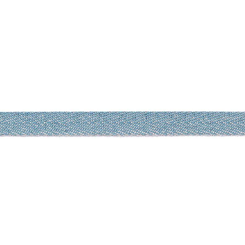 Nastro tessuto Metallico [9 mm] – blu brillante/argento effetto metallizzato,  image number 2