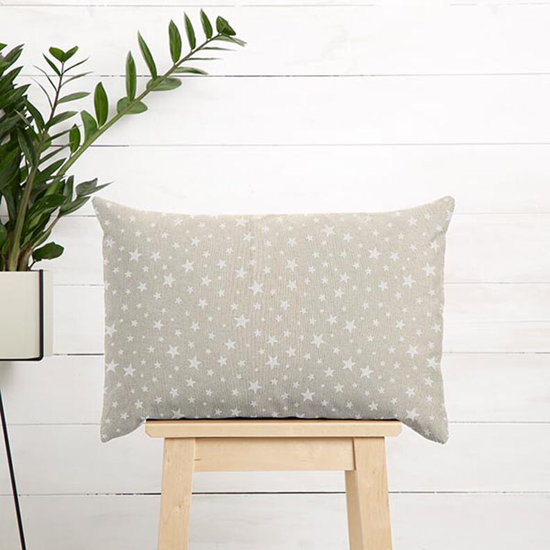 tessuto arredo mezzo panama Stelle – naturale/bianco, image number 8