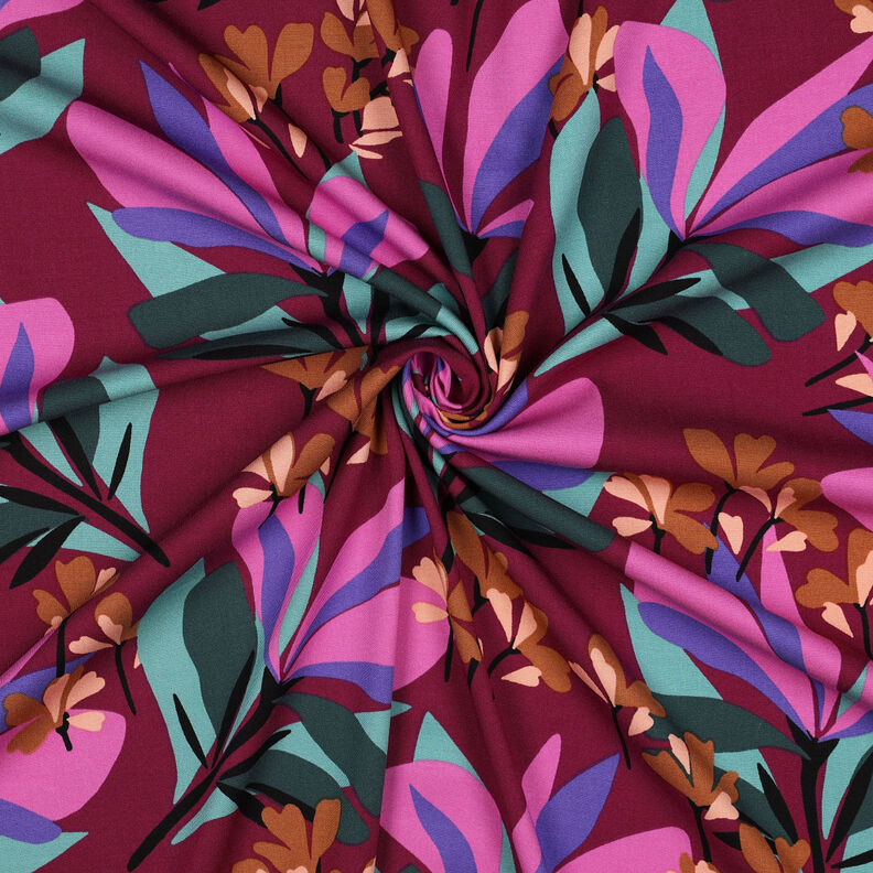 tessuto in viscosa stretch Spring Garden | Nerida Hansen – malva/abete blu,  image number 3