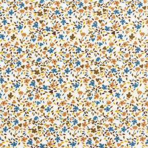 tessuto in cotone cretonne fiori sparsi – beige chiaro/marrone chiaro, 