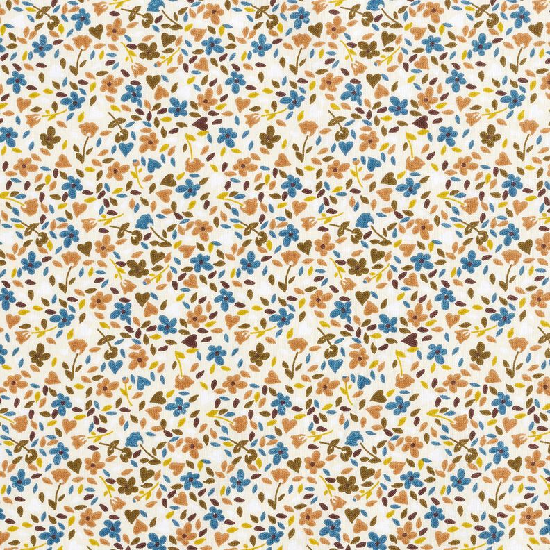 tessuto in cotone cretonne fiori sparsi – beige chiaro/marrone chiaro,  image number 1