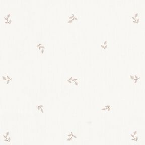 popeline di cotone Piccoli rami frondosi – bianco/grigio nebbia, 