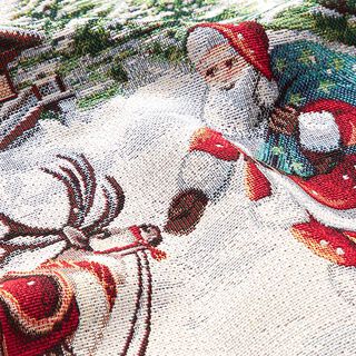 taglio di tessuto gobelin Babbo Natale, lurex – bianco lana, 