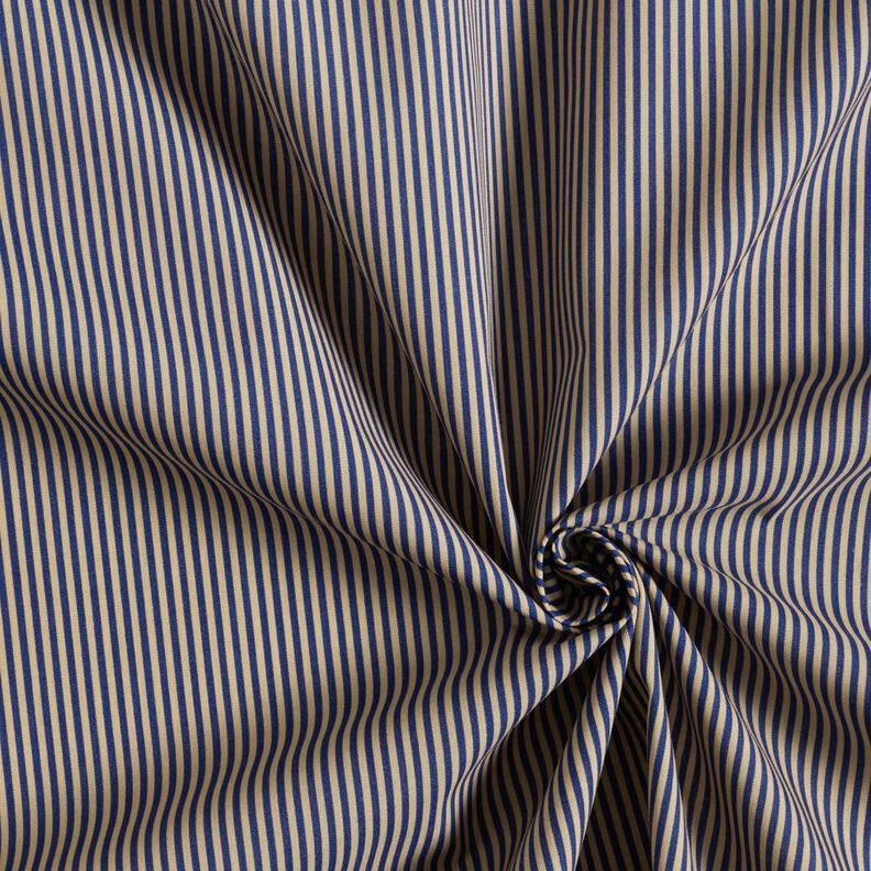 Tessuto per camicia a righe verticali – blu marino/beige,  image number 3