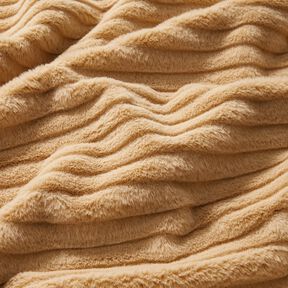 Pelliccia sintetica a righe orizzontali larghe – beige, 