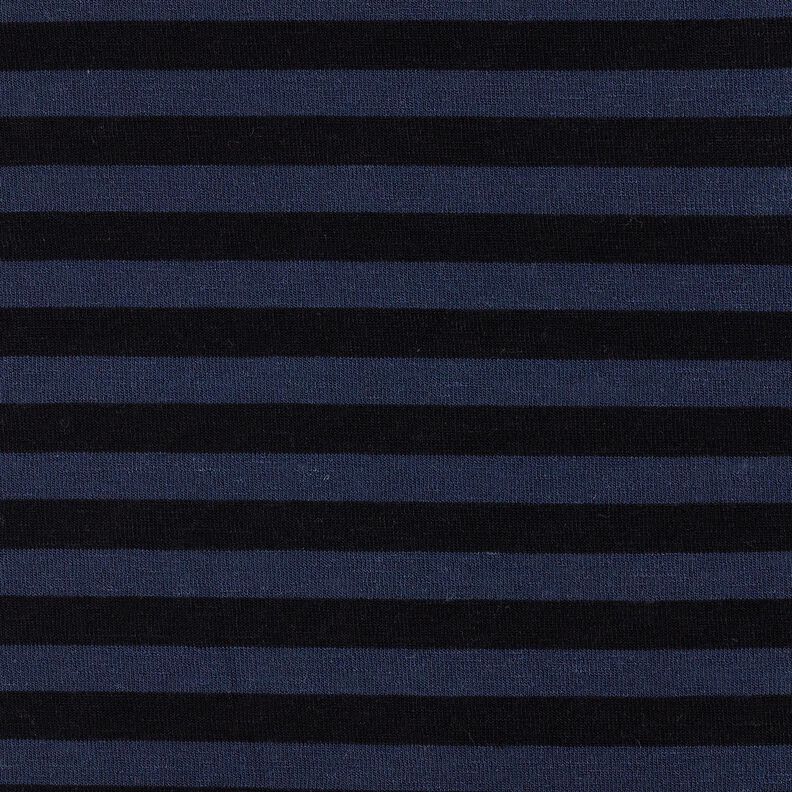 Jersey misto viscosa-seta a righe – blu marino/nero,  image number 1