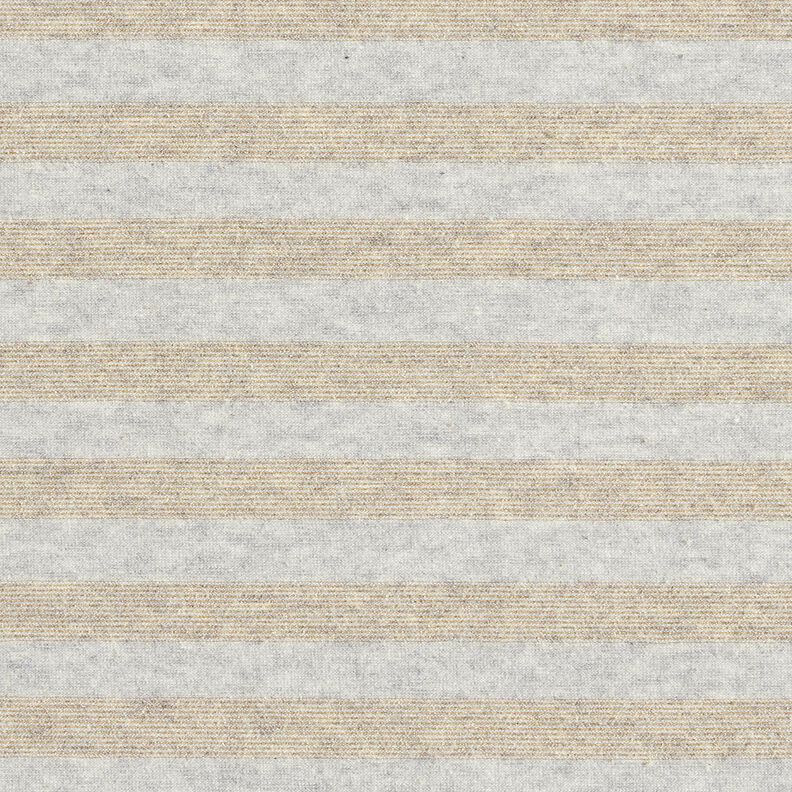 Jersey di cotone a righe glitterate melange – grigio chiaro/oro effetto metallizzato, image number 1