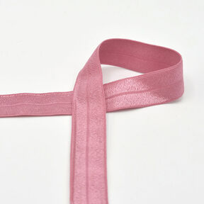 Fettuccia elastica (piega in gomma) lucida [20 mm] – rosa antico scuro, 