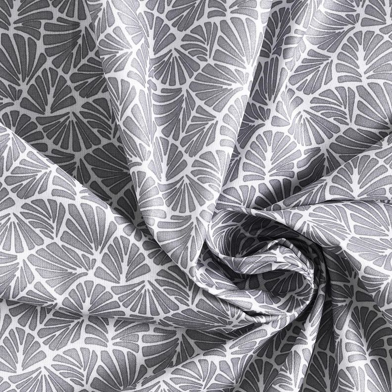 cotone rivestito Mini foglie astratte – grigio/bianco,  image number 4