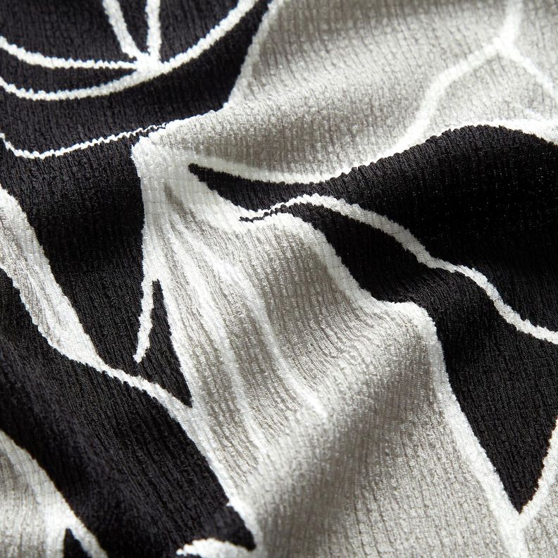 Grandi fiori in crêpe elasticizzato – nero/grigio chiaro,  image number 2