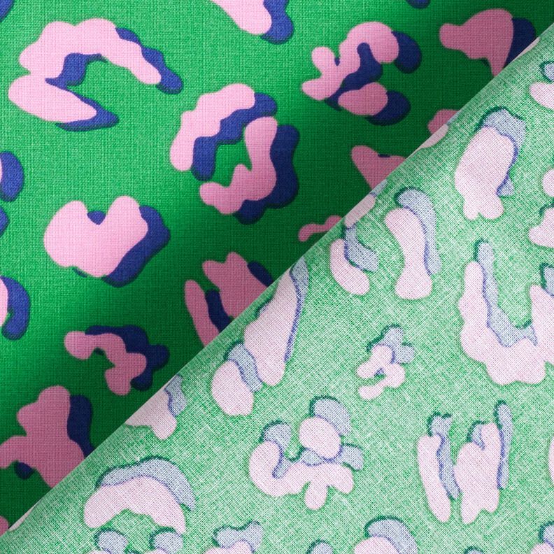 cotone rivestito Leopardo astratto | Poppy Fabrics – verde/rosa, image number 4