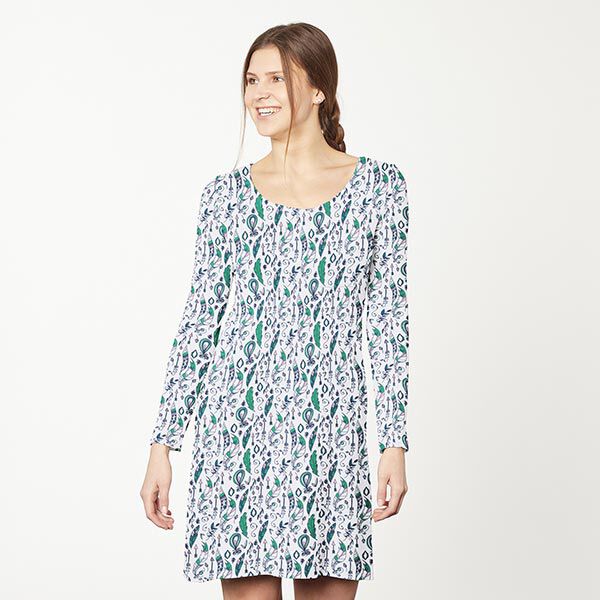 jersey di cotone Bohemian Drawings – bianco, image number 7
