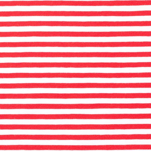 Jersey di cotone righe sottili – rosso/bianco, image number 1