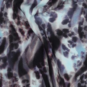 Tessuto in viscosa LENZING™ ECOVERO™ con animali in stampa digitale – nero-azzurro/blu ghiaccio, 