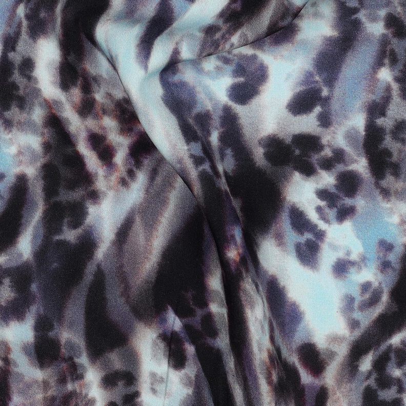 Tessuto in viscosa LENZING™ ECOVERO™ con animali in stampa digitale – nero-azzurro/blu ghiaccio,  image number 2